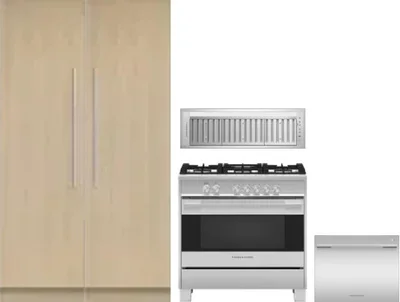 5 Piece Package Includes Refrigerator, Freezer, Range, Hood And Dishwasher
